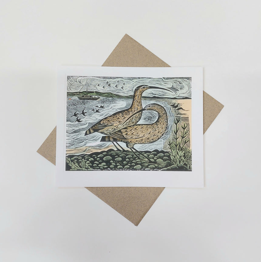 Two Curlews on the Deben Greeting Card