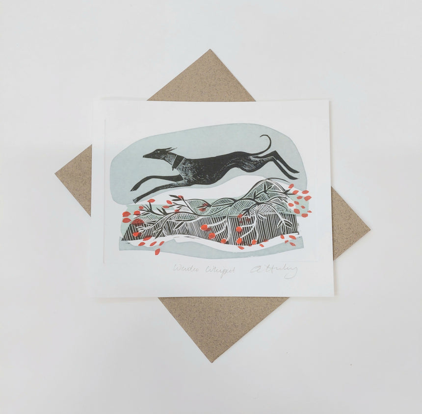 Winter Whippet Greeting Card