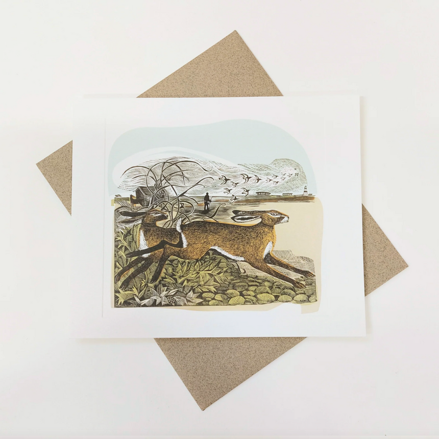 Hares at Orford Ness Greeting Card