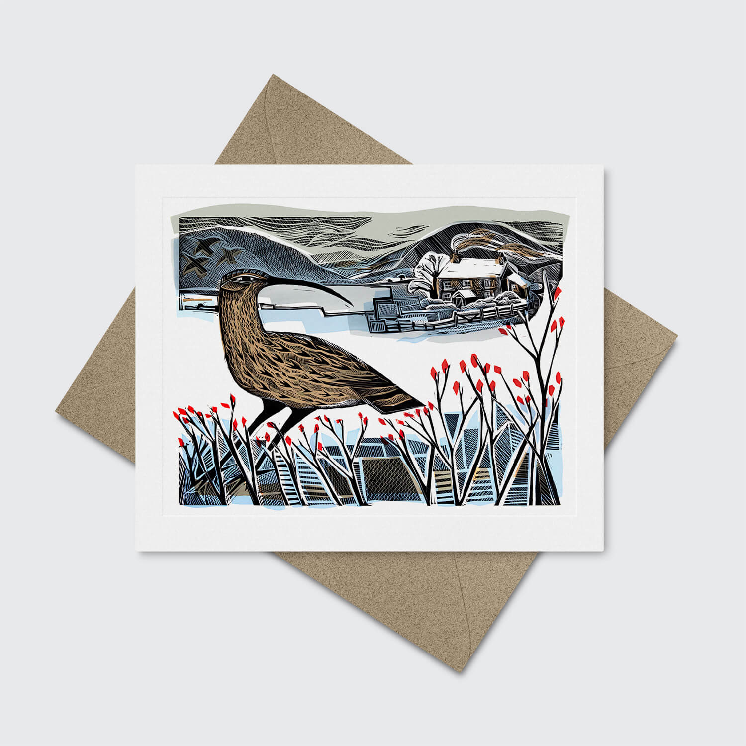 Curlew In Winter Greeting Cards