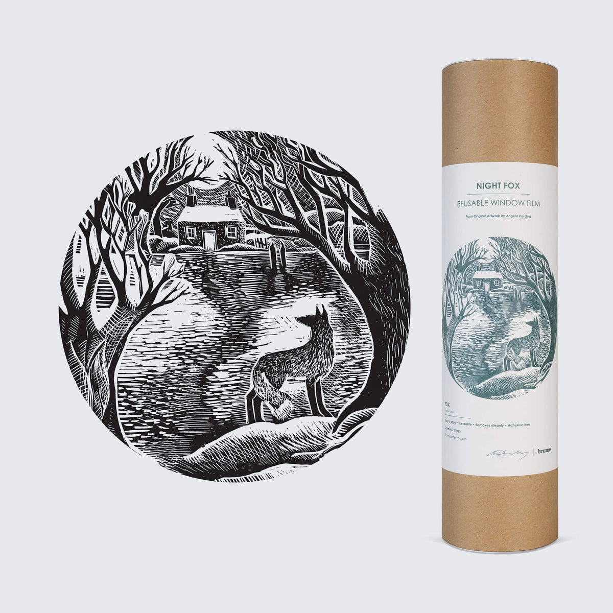 Night Fox – Reusable Decorative Window Film