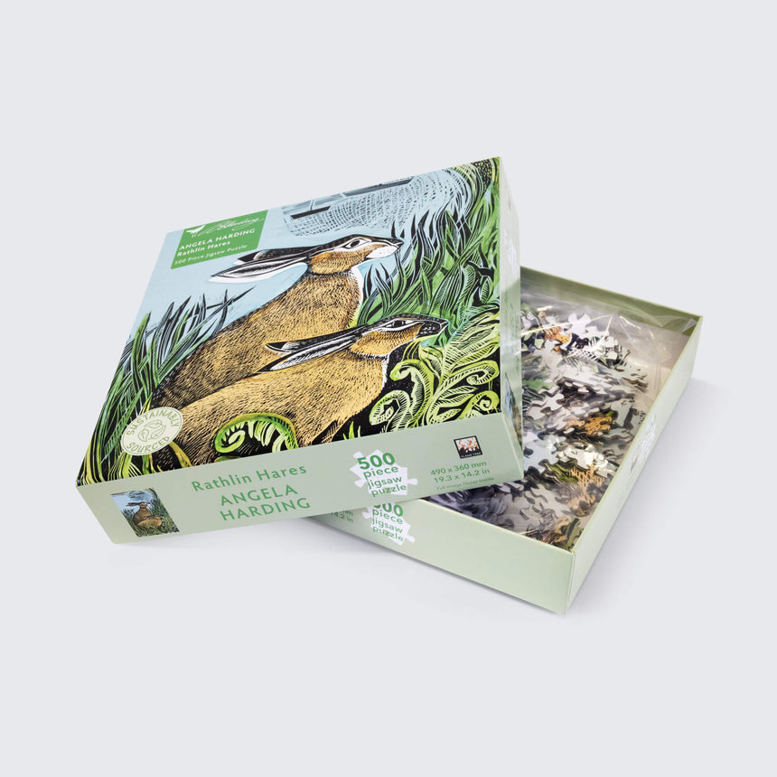 Rathlin Hares Jigsaw Puzzle by Angela Harding
