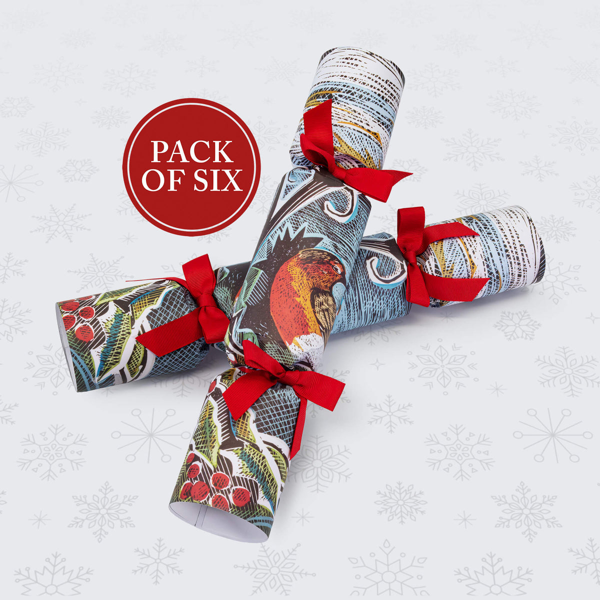 6 Luxury Handmade Christmas Crackers - Scottish Robins