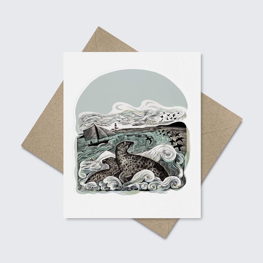 Seal Song Greeting Card by Angela Harding