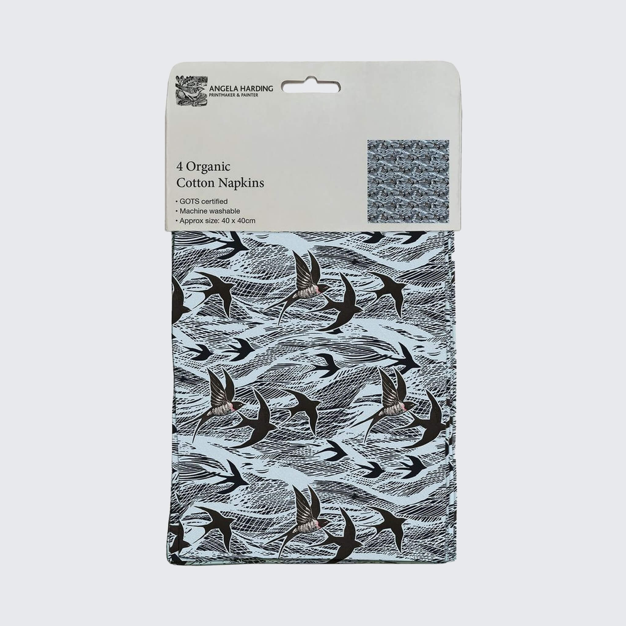 Swallows & Sea Organic Cotton Napkins – Set of 4