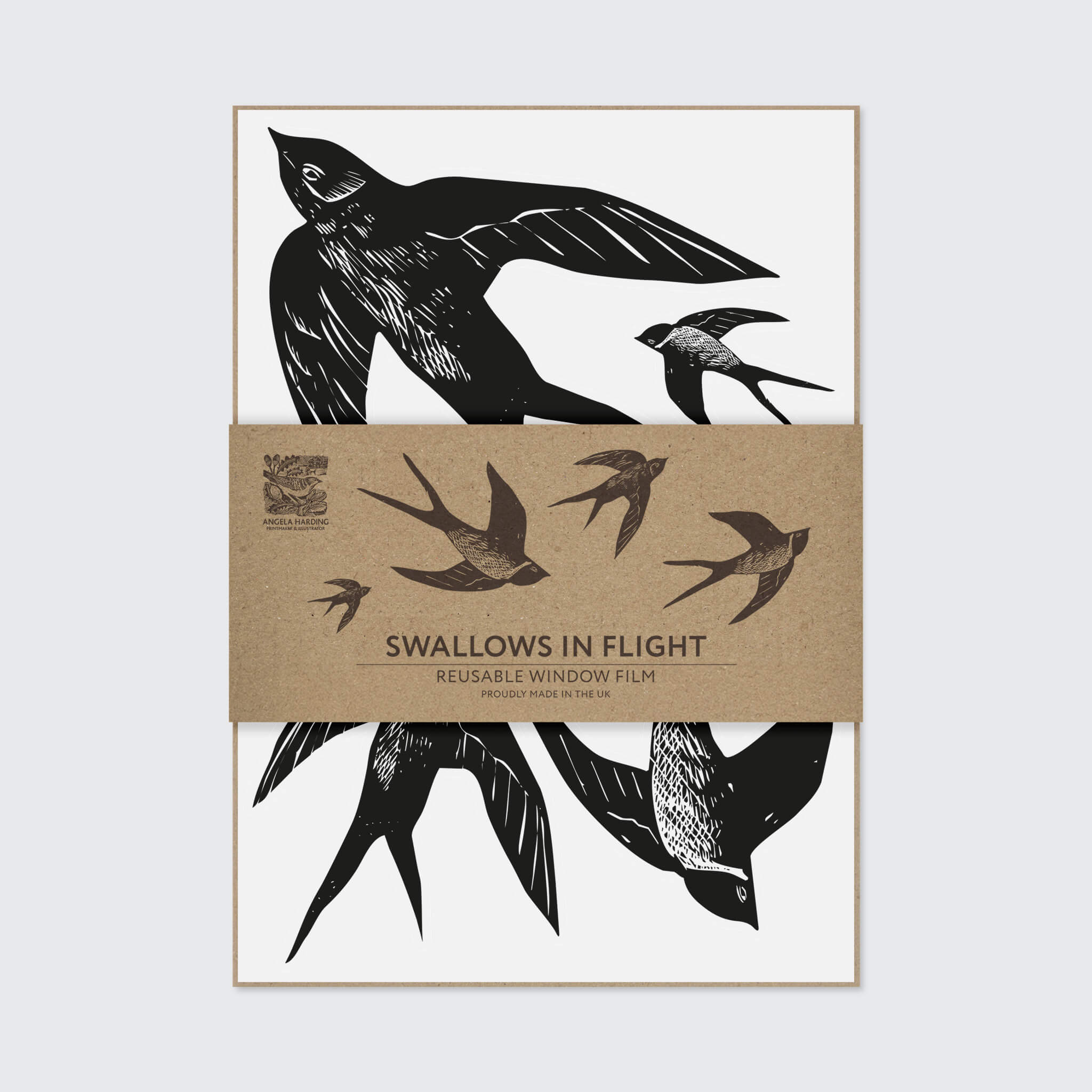 Swallows In Flight Black & White Window Stickers
