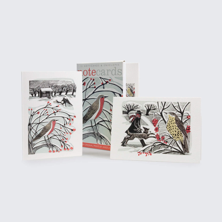 Winter Thrush & Bringing Back The Tree Notecard Set by Angela Harding