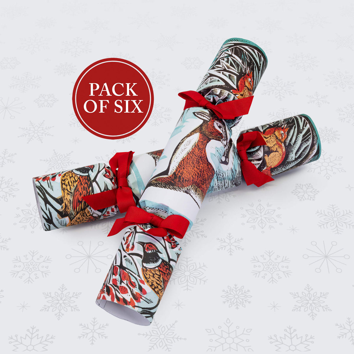 6 Luxury Handmade Christmas Crackers - Winter Wonderland