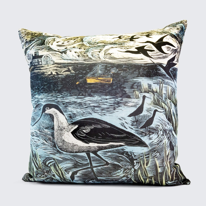 Advocets At Blakeney Linen Cushion by Angela Harding