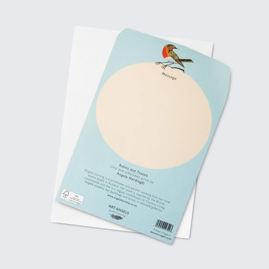 Robins Concertina Card by Angela Harding back