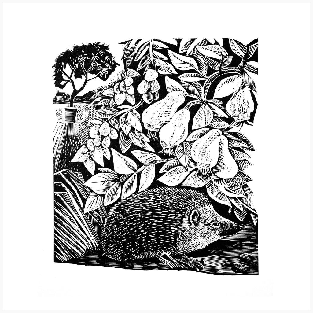 British Countryside Black and White Linocut Prints Angela Harding