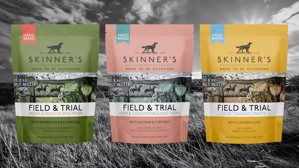 Packaging by Skinners Dog Food with illustrations by Angela Harding