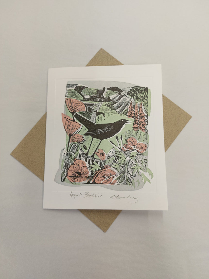 August Blackbird Greeting Card