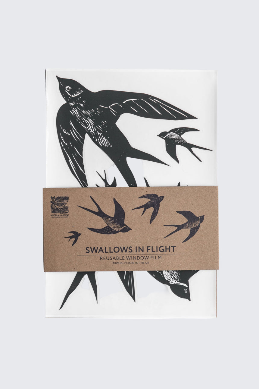 Swallows in Flight Black Window Stickers