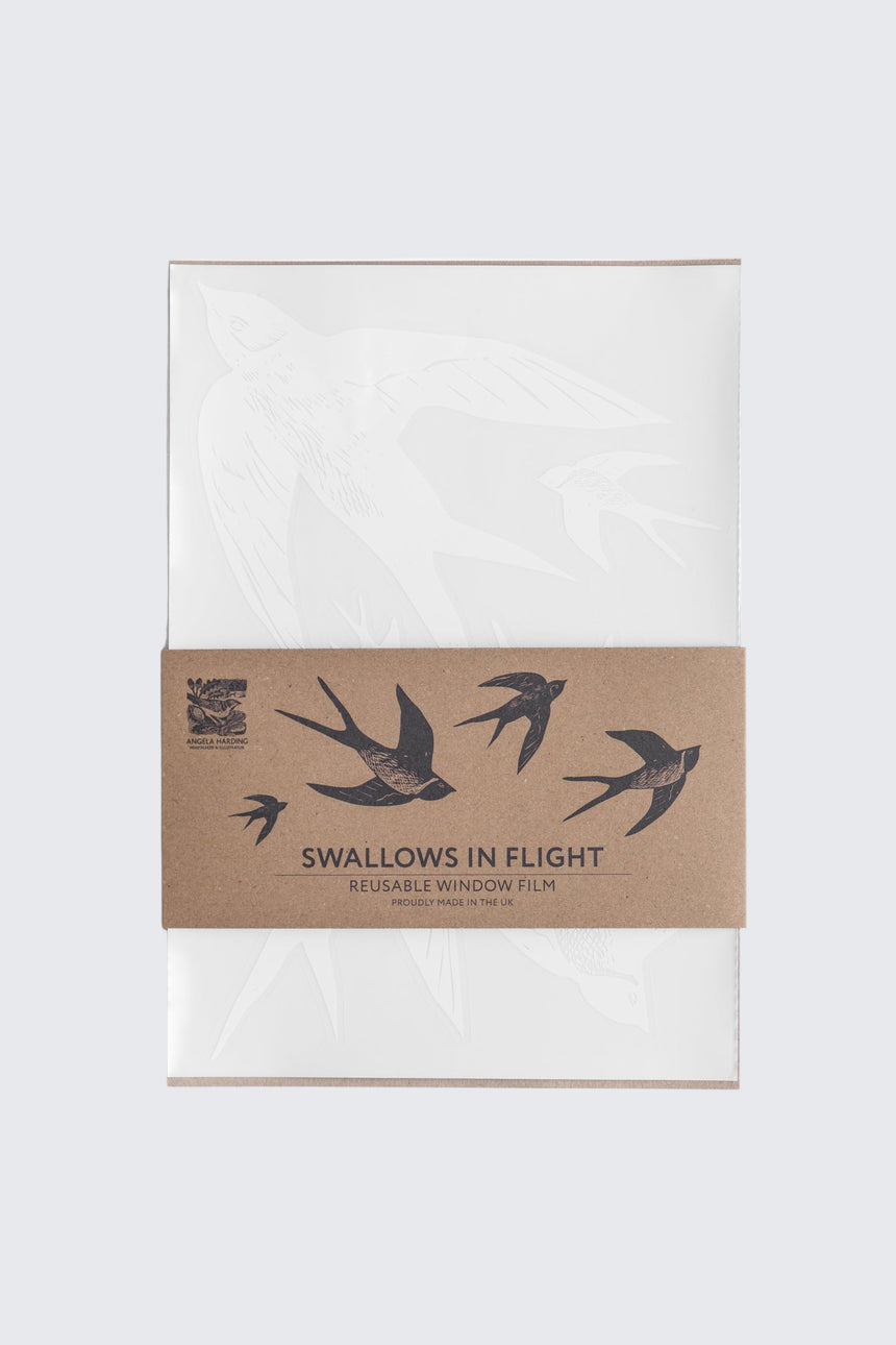 Swallows in Flight White Window Stickers