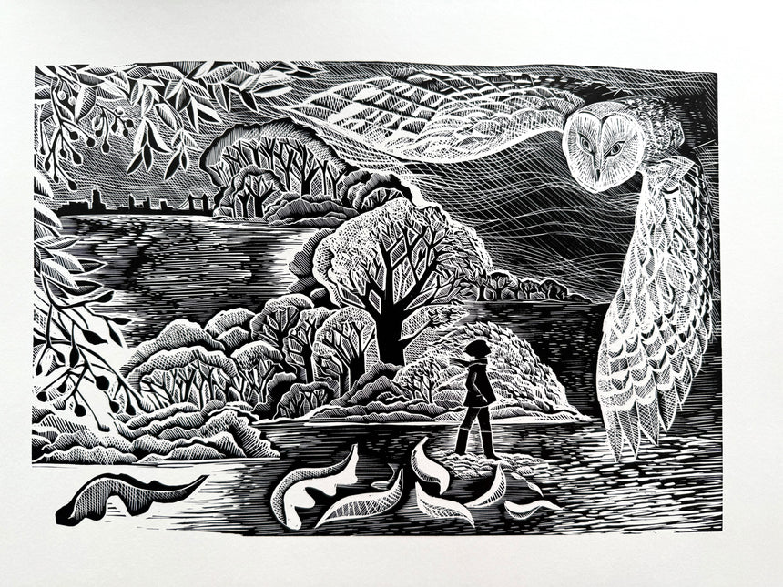 October Owl (Black & White )