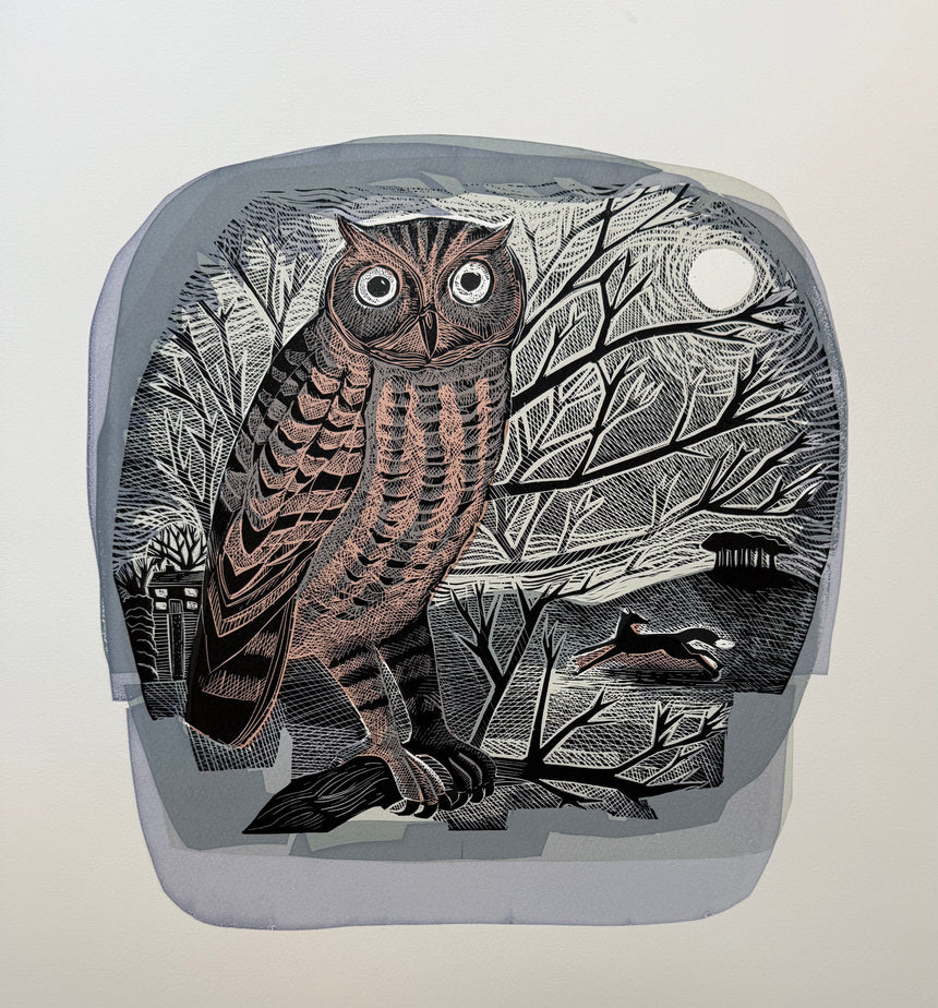 Owl, Moon & Running Fox