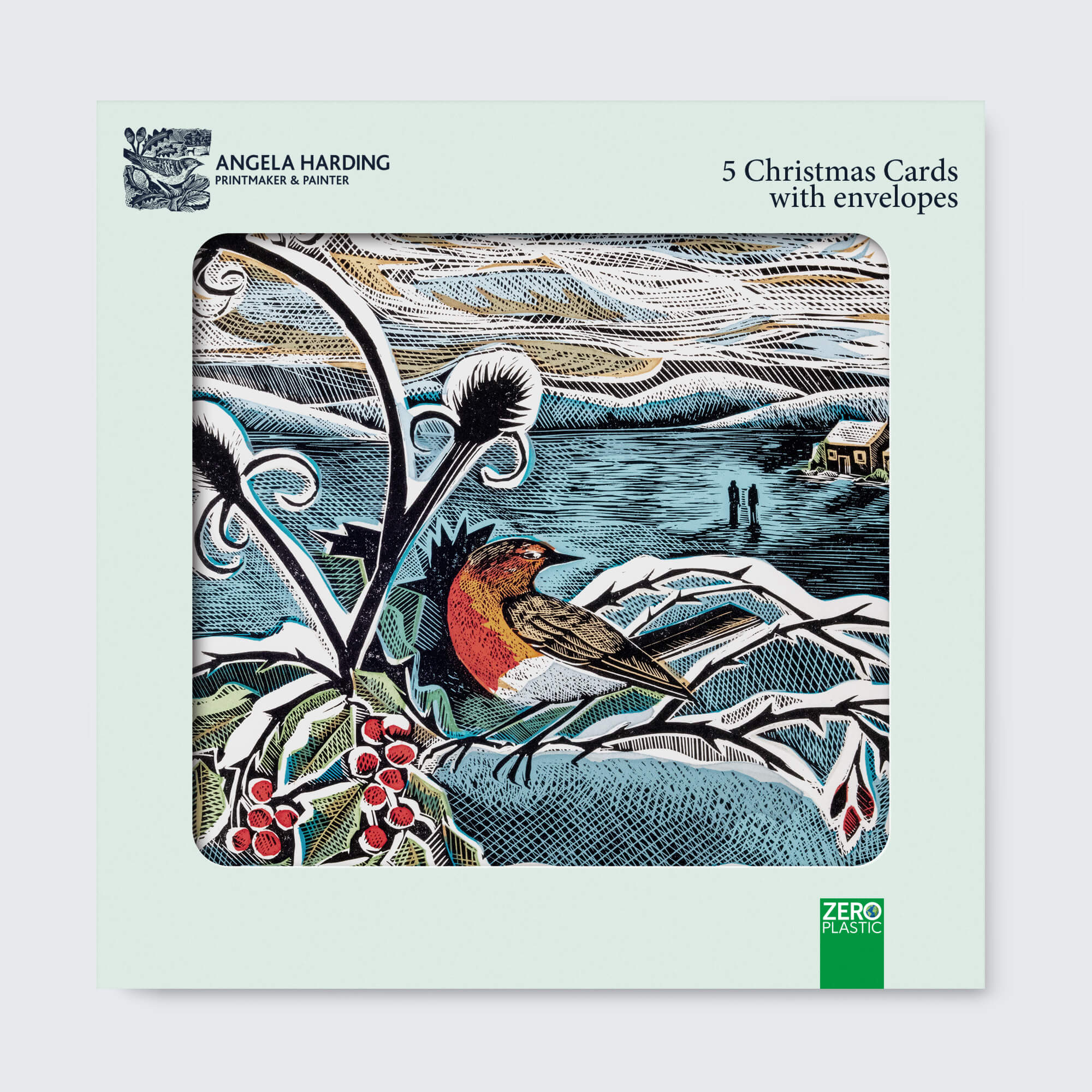 Scottish Robbins Christmas Card Box Set – Set of 5