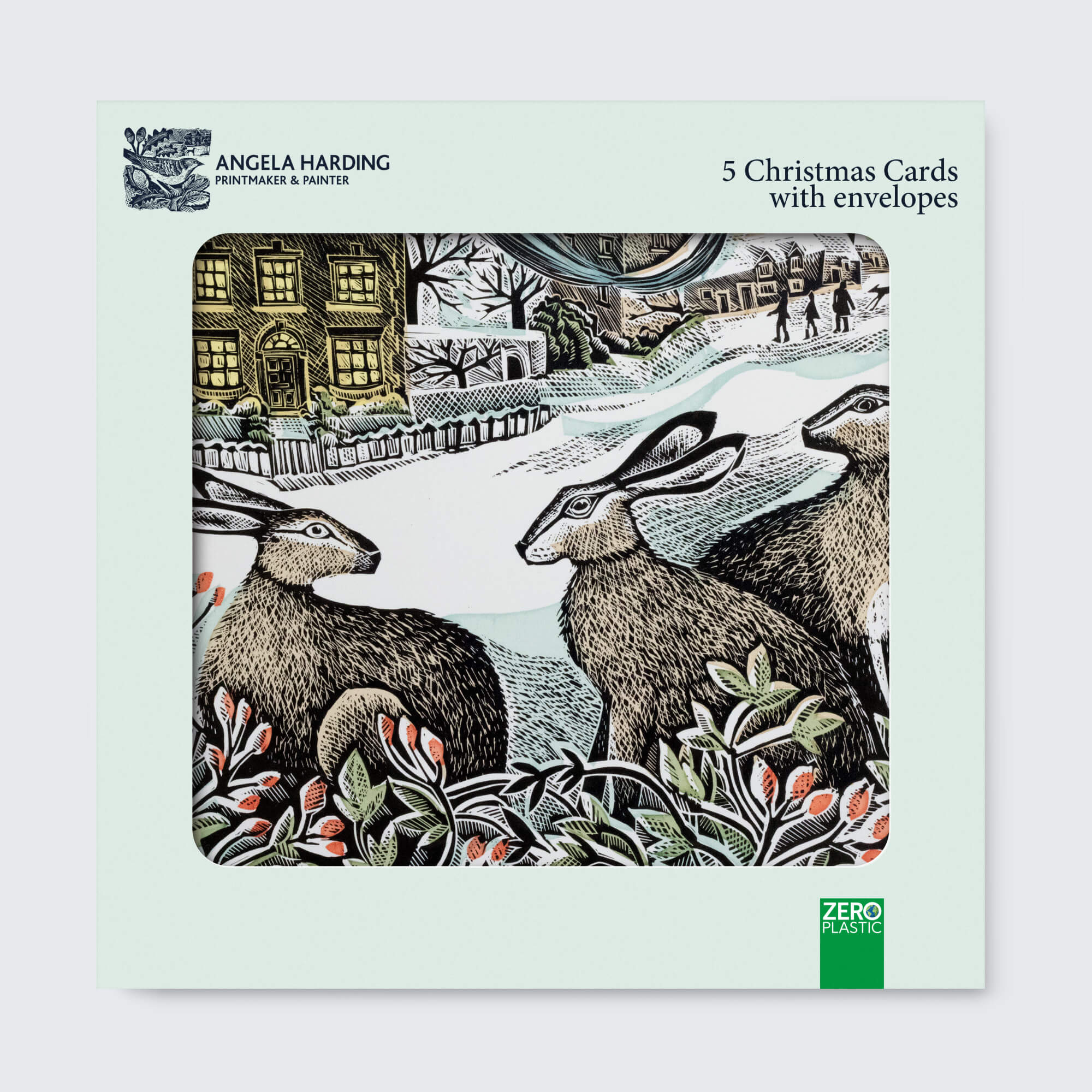 We Three Hares Christmas Card Box Set – Set of 5