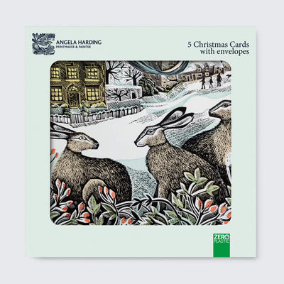 We Three Hares Christmas Card Box Set – Set of 5