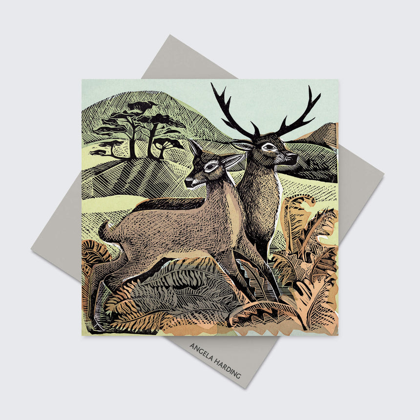 Deer & Autumn Bracken Greeting Card