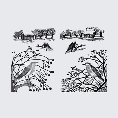Black Bringing Home the Tree – Reusable Decorative Window Film – A3