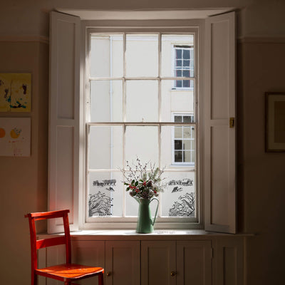 Black Bringing Home the Tree – Reusable Decorative Window Film – A3