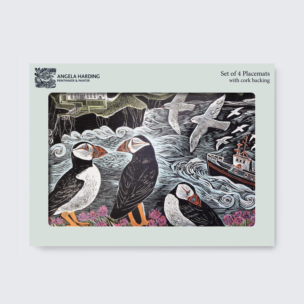 Fair Isle Puffins Placemats – Set of 4