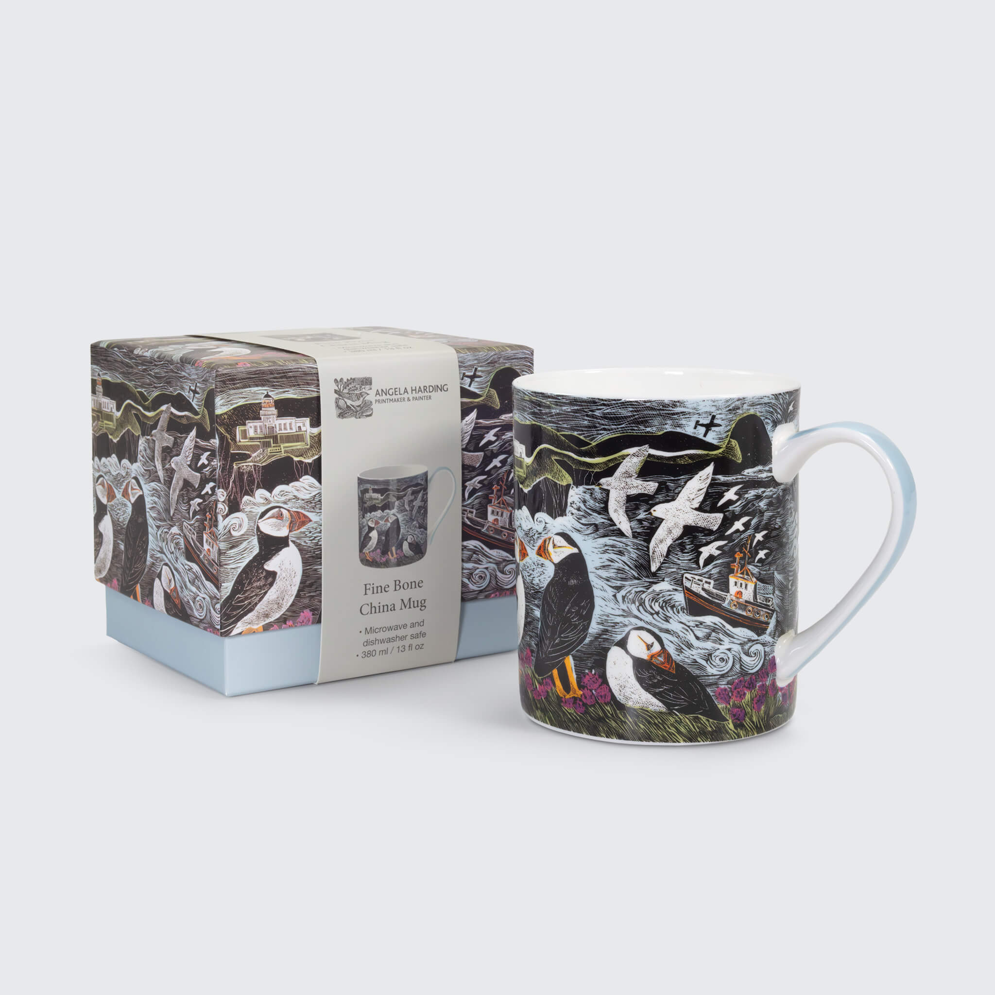 Fair Isle Puffins Fine Bone China Mug