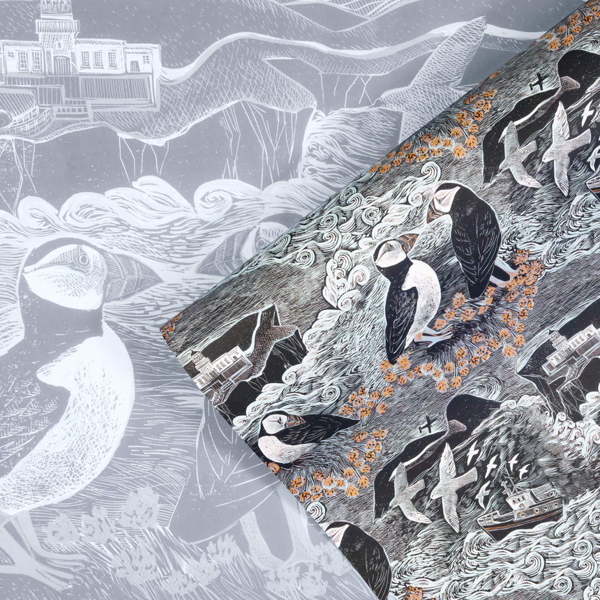*NEW* Fair isle Puffins at North lighthouse Wrapping Paper