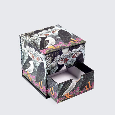 Fair Isle Puffins Memo Box with Drawer
