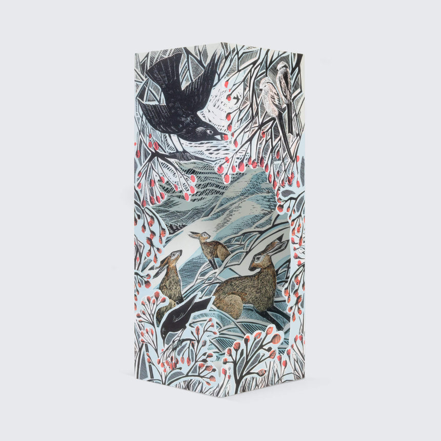 Hares in Conversation 3D Greeting Card