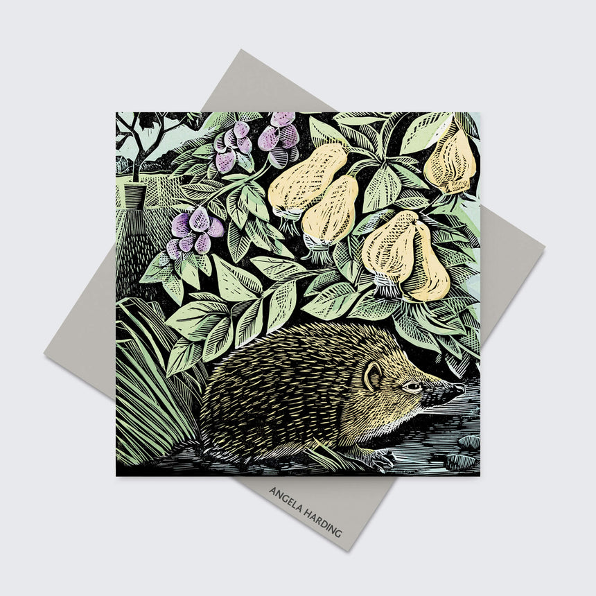 Hedgehog & Fruits Greeting Card