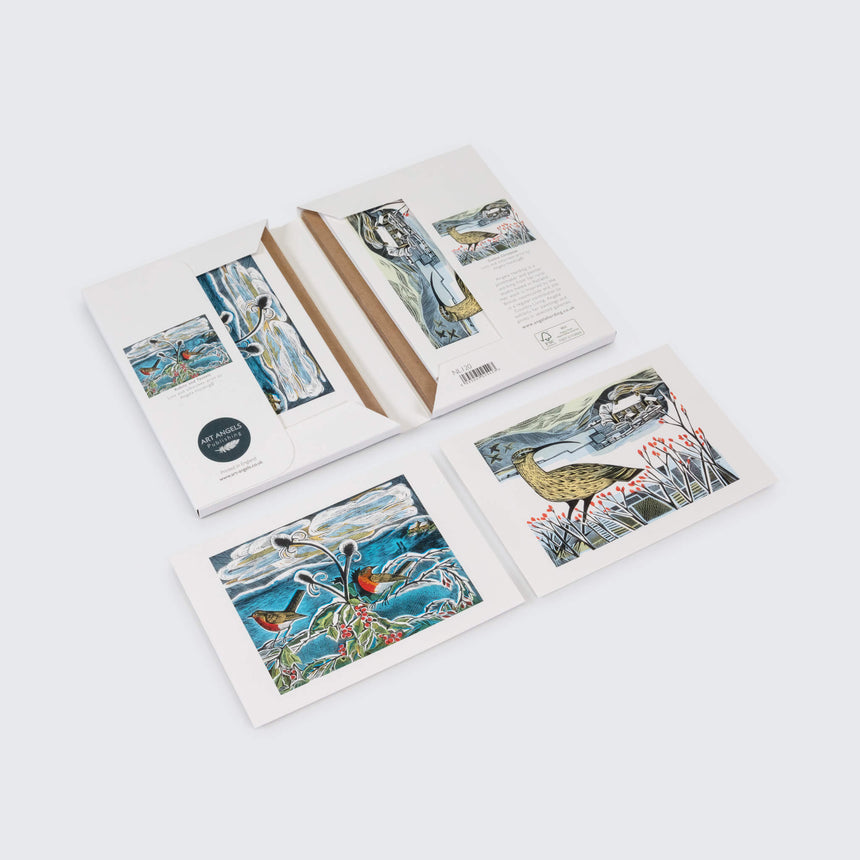 Robins and Teasels & Curlew Christmas Notecards