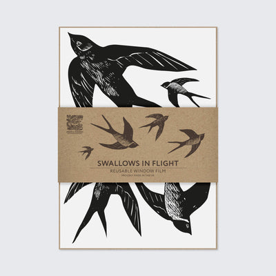 Swallows In Flight Black & White Window Stickers