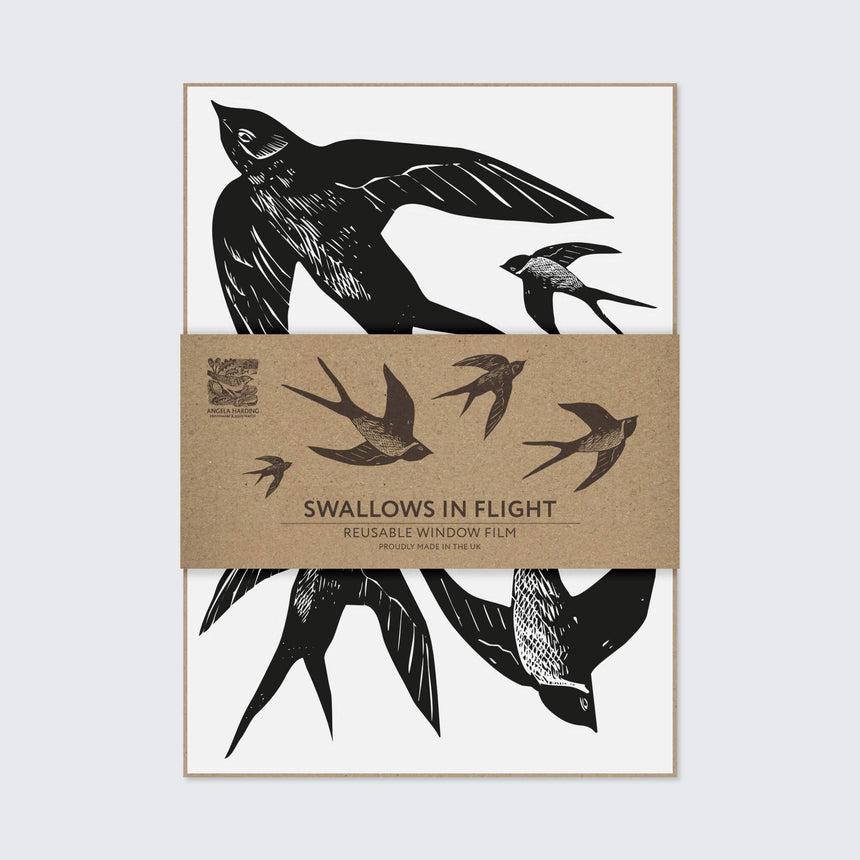 Swallows In Flight Black Window Stickers