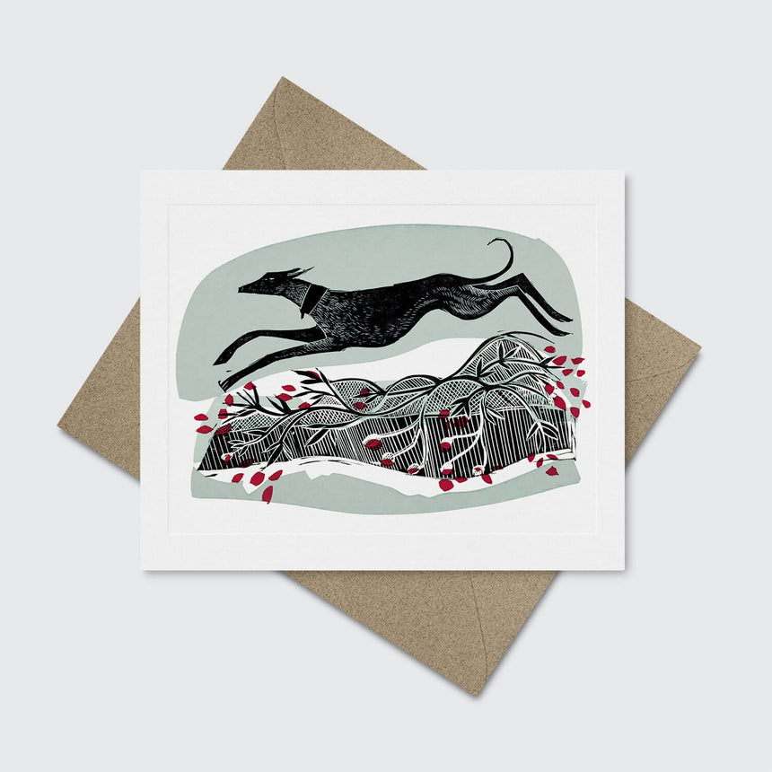 Winter Whippet Greeting Card