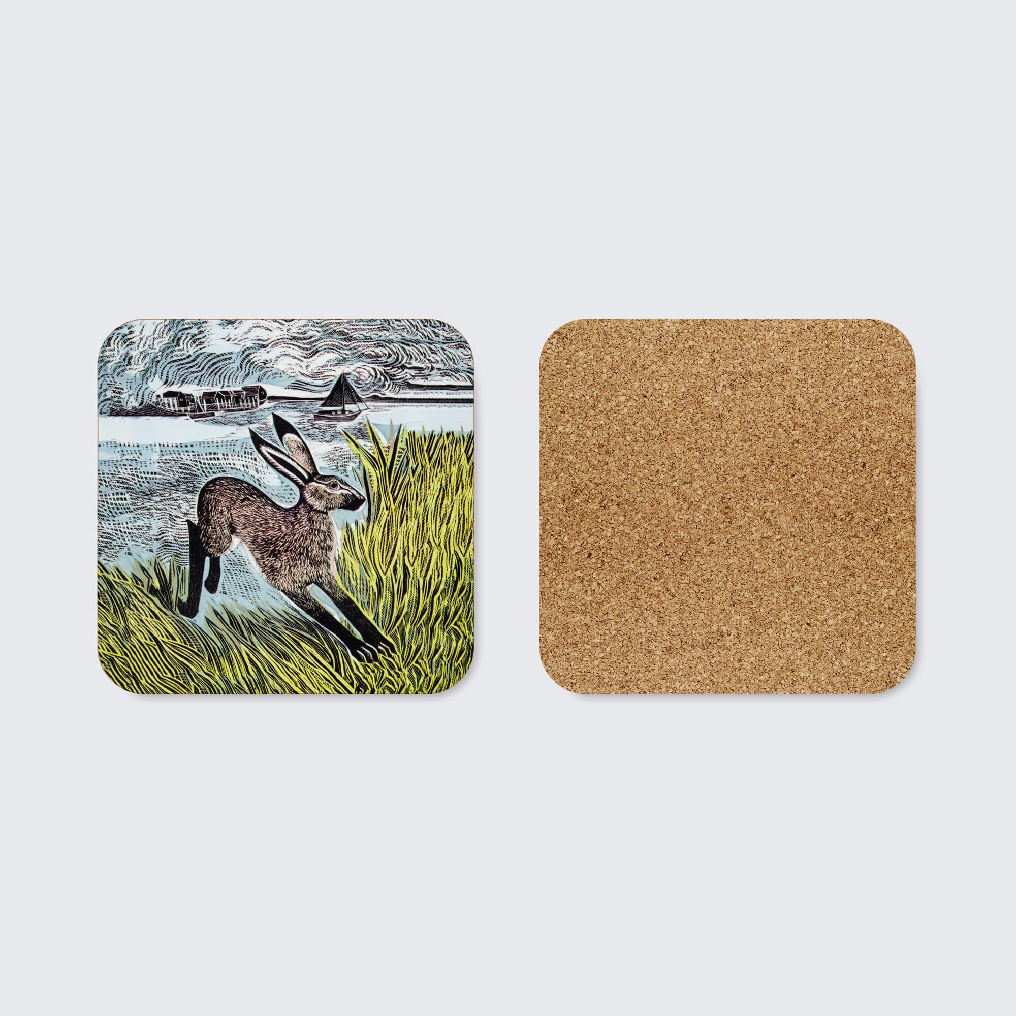 Young Hare Coasters – Set of 4