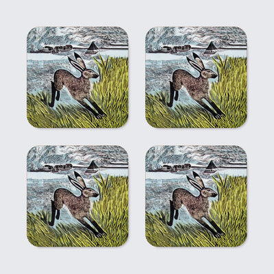 Young Hare Coasters – Set of 4
