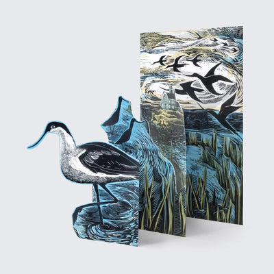 Avocets at Blakeney Concertina Card by Angela Harding