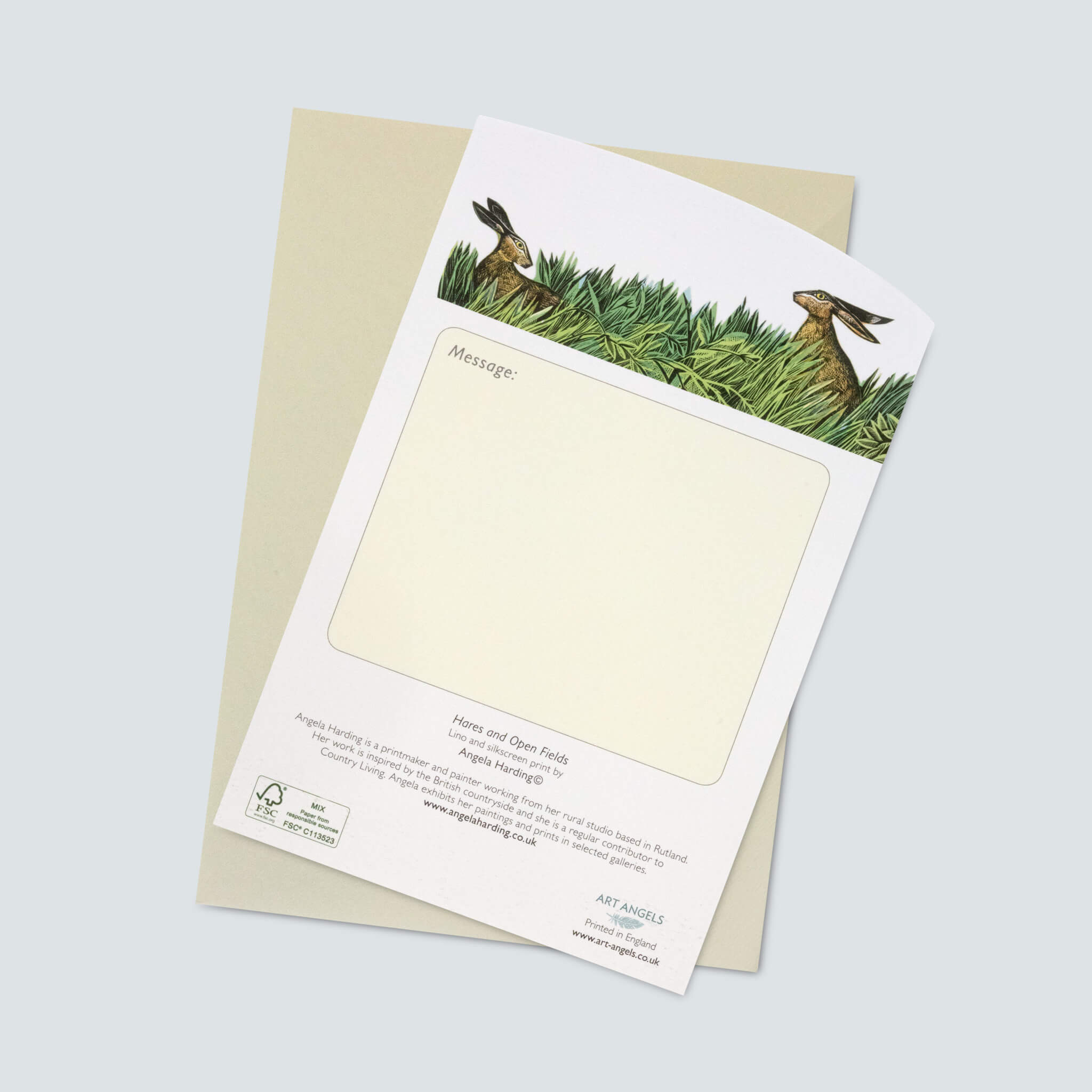 Hares & Open Fields Concertina Card