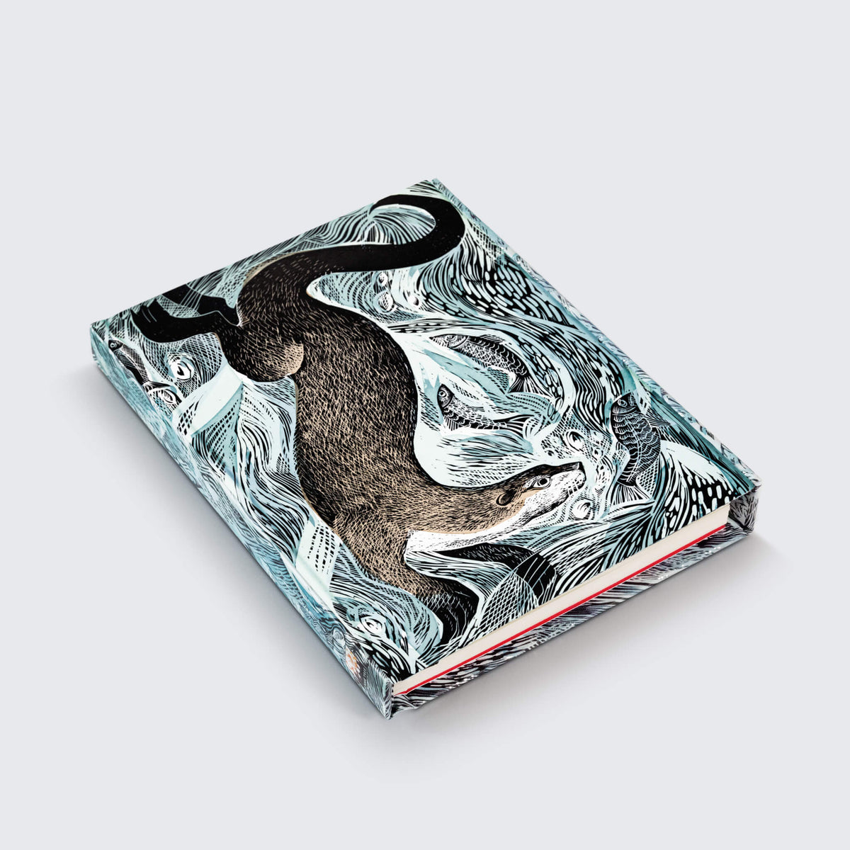 Fishing Otter Hardback Notebook | Gifts | Angela Harding