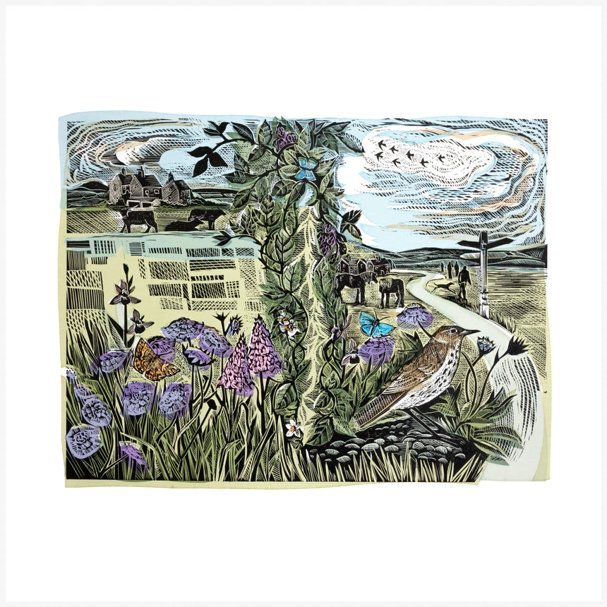 The Common, a linocut and silkscreen print by Angela Harding