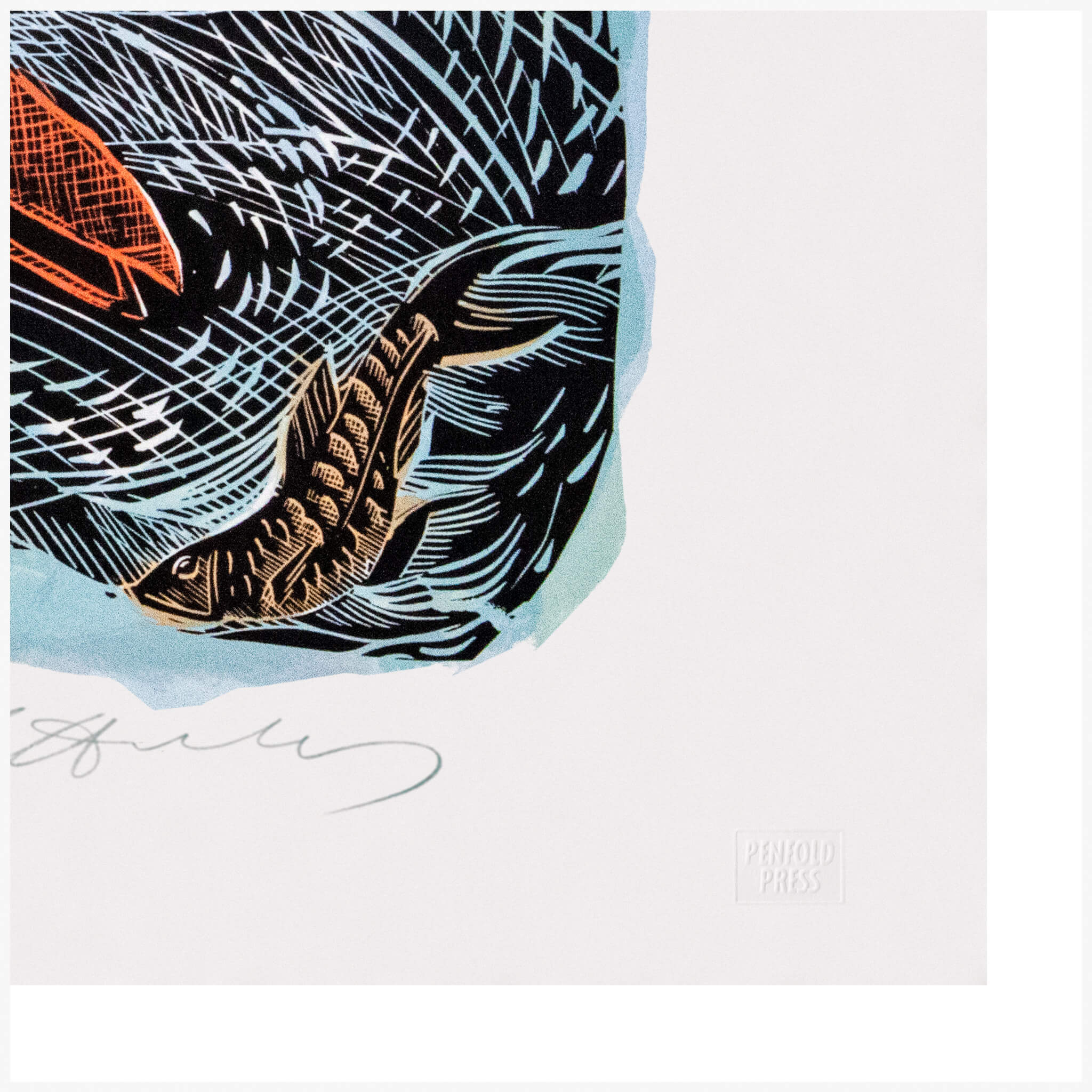 Southwold Swan Penfold Press Print detail